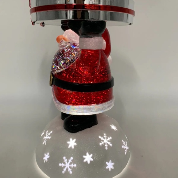 NWT Bath & Body Works Santa Pedestal Water Globe 3 Wick Candle Holder 8.5” - Picture 9 of 9